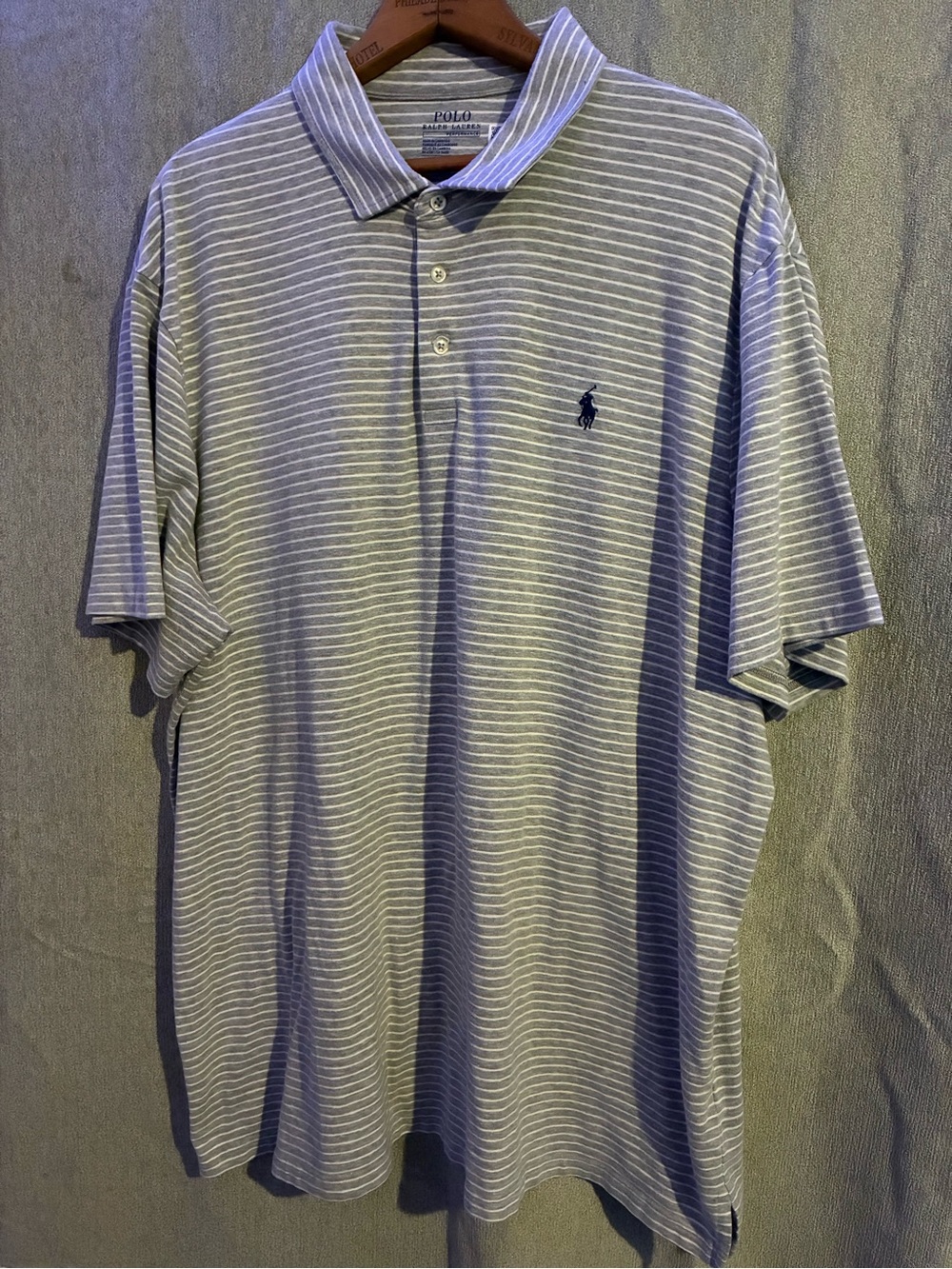 Polo by Ralph Lauren performance Men’s Light Blue & White Striped Polo size XXL